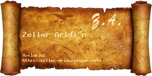 Zeller Arián névjegykártya